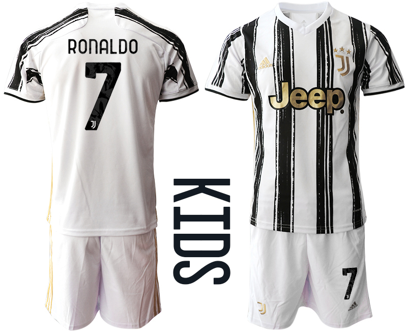 Youth 2020-2021 club Juventus home #7 white Soccer Jerseys->juventus jersey->Soccer Club Jersey